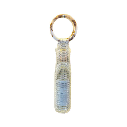 Handcrafted Rhinestones Wine Bottle Bag with Comfortable-White