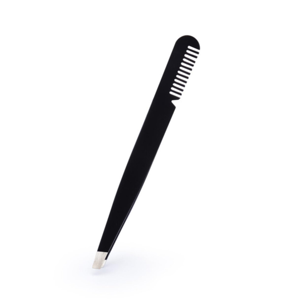 Black Professional Stainless Steel Eyebrow Tweezers Precision Hair Removal And Brow Shaping Tool