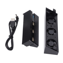 Temperature Sensor Controlled Cooler for PS4 Slim, High Speed Extender & Cooling Fan Kit with Snap-On Installation & LED Power Indicator,