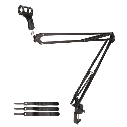 Heavy Duty Steel Structure Adjustable Microphone Arm Stand With Super Strong Spring Impact Resistant Plastic Construction Smooth Handle Operation