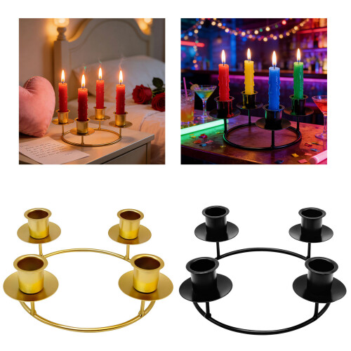 Candelabra Candlestick Holders Decorative Candle Stands-gold 2