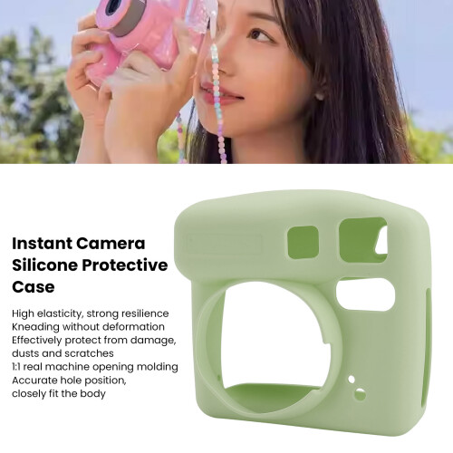 Green Silicone Protective Case for SE Instant Camera Fall Resistant Safe Fit 1