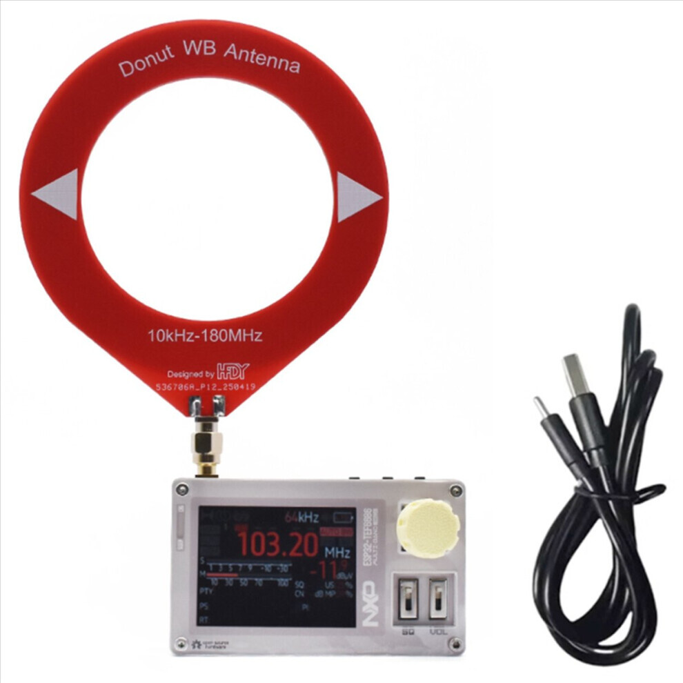 Mini TEF6686 Radio with Loop Antenna ESP32 Full Band FM/LW/MW/SW Receiver 2.0 Inch IPS Screen