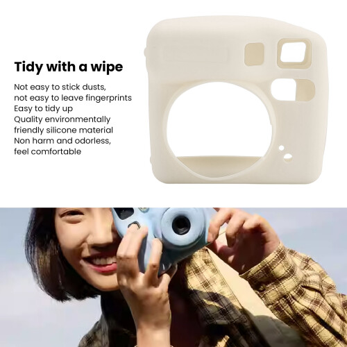 Fall-Resistant Silicone Protective Case for SE Instant Camera, Beige 2