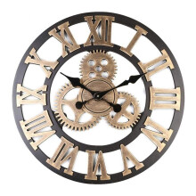Garden Clocks Outdoor Waterproof Quartz Silent Round Metal Wall Clock With Roman Numerals 40cm Diameter