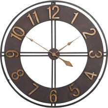 60cm Large Outdoor Wall Clock 23 Inch Wrought Iron Retro Garden Clock Weatherproof Open Face