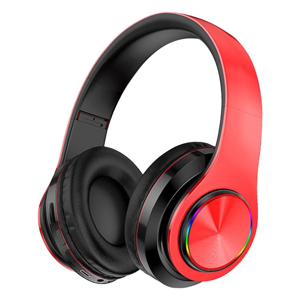Bluetooth Headphones B39 Foldable, Bluetooth 5.0, Tf Card Support, Breathing Lights, Stereo, Heavy Bass, Gaming Red 9094768760796