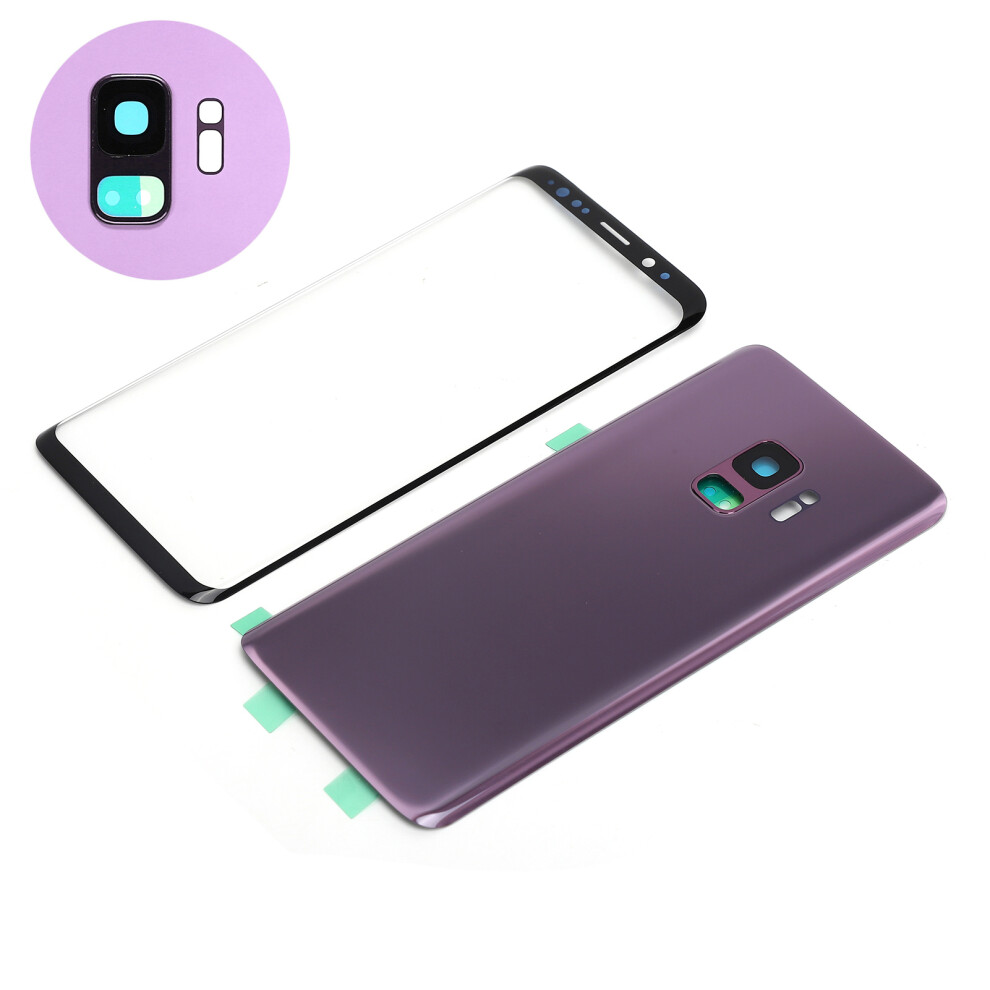 Rear Front Glass Replacement Set For Samsung S9 G960 Resin Purple 7671378556036