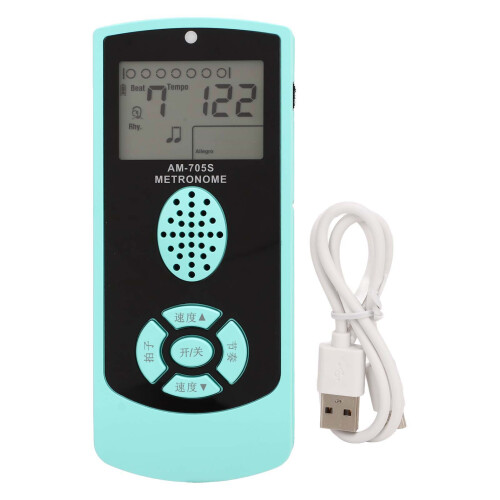 Métronome numérique rechargeable 1200mAh, 40-208 BPM, Vert 1