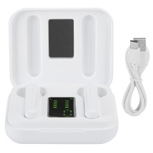 Bluetooth Earbuds Hi-Fi Stereo Waterproof Sweat Resistant Ergonomic Design Noise Cancelling Mic Touch Controls LED Battery Display Compact Charging