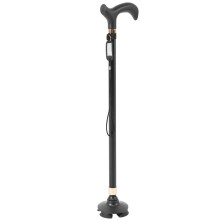 Adjustable Aluminum Walking Cane With Anti Slip Foot Pad And Ergonomic Handle Sturdy Supportive Folding Walking Stick For Elderly Or Outdoor