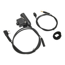 Militaire tactische PTT-adapter, ruisonderdrukkende headset voor Baofeng- en Kenwood-radio's, heldere geluidsoverdracht met antislip grote knop, f