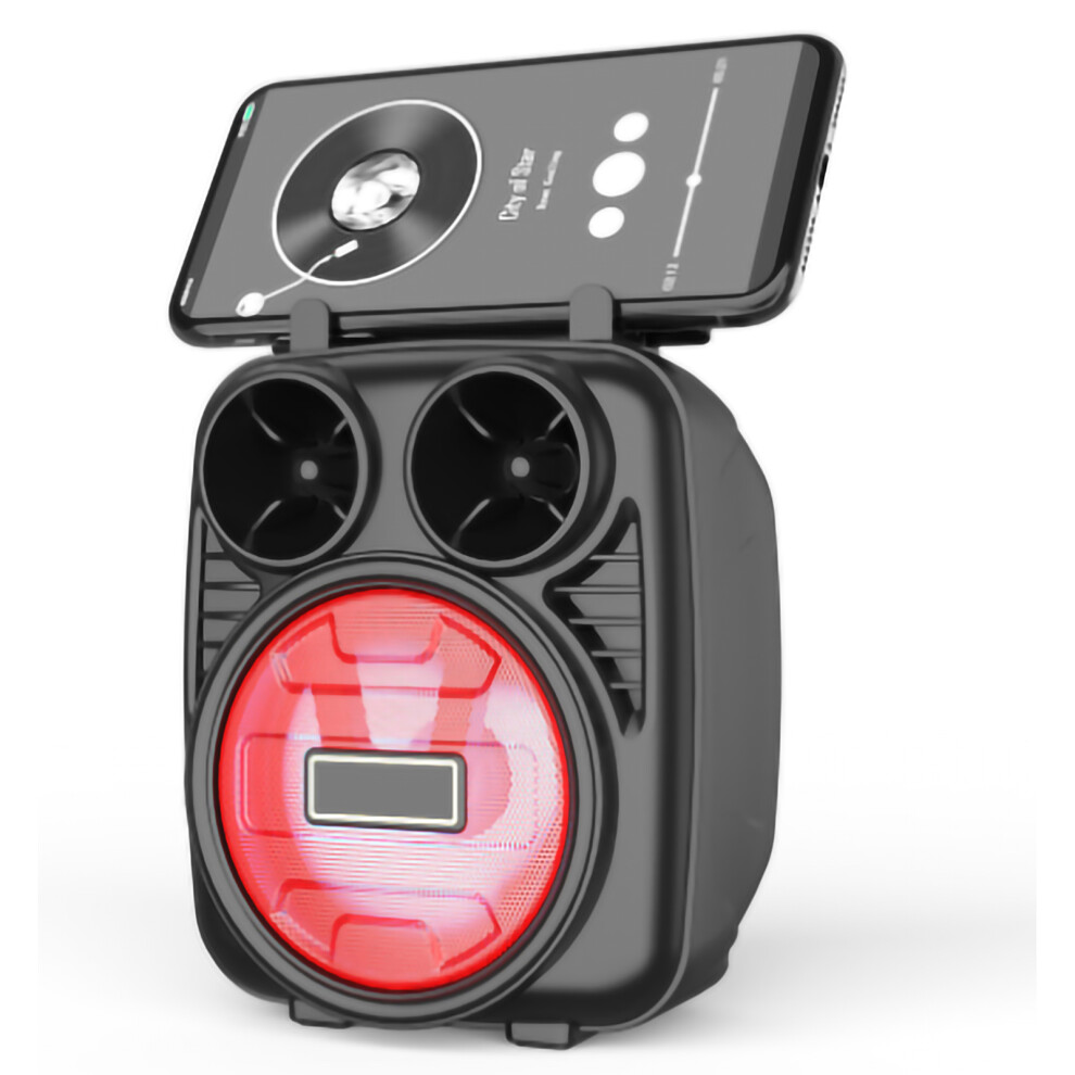 Bluetooth Speaker With Subwoofer And Fm Radio, Wireless Portable Speaker Featuring Tf Card Slot Echo Knob And Remote Control, Led Decor For Part Light 9176269185268