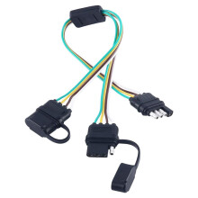 Trailer Light Y Splitter 4 Pin Wiring Harness Waterproof PlugNPlay Adapter 17.5' Universal