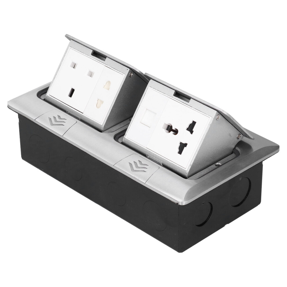 Concealed Floor Power Outlet Socket Silver Aluminum Alloy Uk Standard 13A 8791378562222