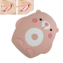 Automatic U Shaped Pink Electric Toothbrush for Kids Cartoon Bear Pattern