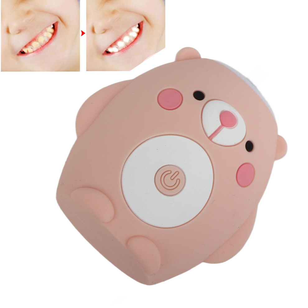 Pink Automatic U Shaped Electric Toothbrush For Kids Cartoon Bear Pattern