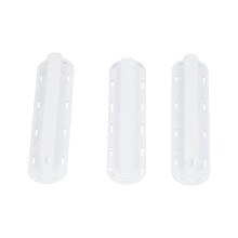 Set of 3 White Surfboard Fin Box Plugs with Screws - Rudder Groove Design