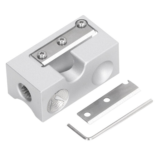 Ergonomic Silver Multi-functional Pool Cue Tip Shaper, Replacement Kit For Cutting Billiard Cue Head, Plastic Cue Head, Fine Grinding, Forming, Flat
