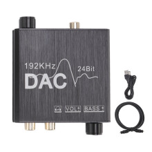 Convertitore audio digitale-analogico ad alta fedeltà, amplificatore per cuffie con controllo dei bassi, frequenza di campionamento a 192 kHz,