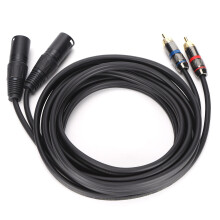 Adaptador de áudio versátil com duas entradas XLR para duas entradas RCA, conectores banhados a ouro para transmissão de sinal nítida (5,5 mm)