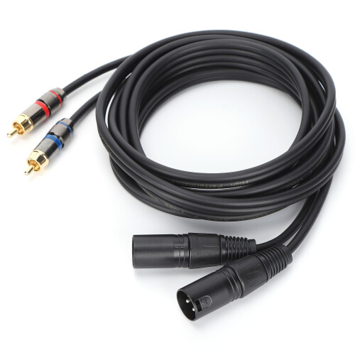 Ευέλικτος προσαρμογέας ήχου Dual XLR σε Dual RCA, επιχρυσωμένες υποδοχές για καθαρή 2