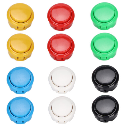30MM Arcade Push Button Set Responsive Stable Quiet Non Clicking Micro Switch Easy To Install Durable Quick Reset Long Service Life Wide Applications