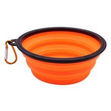 Collapsible Dog Bowls For Travel Portable Water Bowl 650ml Foldable Feeding Watering Dish For Dogs And Cats Orange