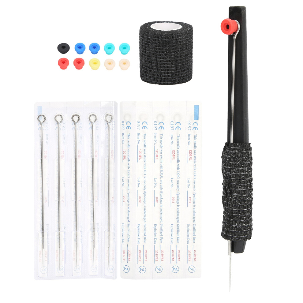 Hand Tattoo Pen Kit Stainless Steel Needle Bandage Elastic Grommet Tool