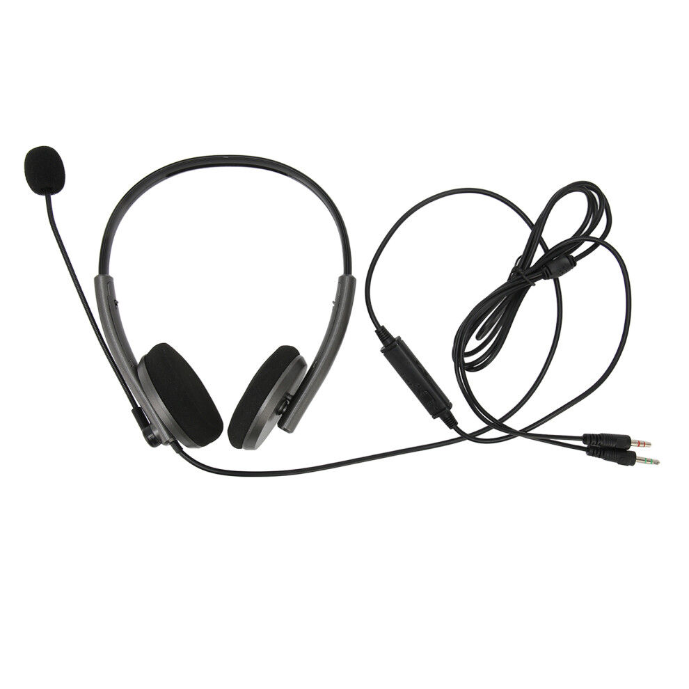 Hd Voice Communication Headset With Retractable Headband Rotatable Microphone Works With Skype Webinars Call Center 9012494732856