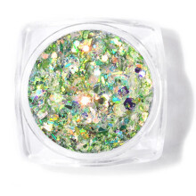 Glitzernde Nageldekoration mit Pailletten, holografischer Aurora-Glitzer mit irisierendem Schimmer, Festival-Party-Make-up-Glitzerset für Körper,