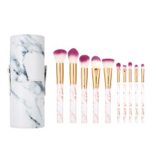Hochwertige Make-up-Pinsel mit glänzendem Griff und Polierpads für Foundation und Rouge, ultraweiche Borsten für empfindliche Haut,