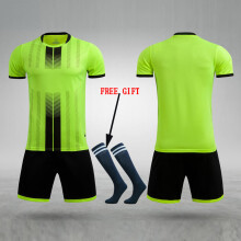 (8607-Bright green, 2XS(125-135cm)) Kid Football Jerseys Customize Children Soccer Uniform Shirts Futsal Sportswear Adult Child Team Outfit