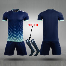 (8622-Dark blue, L(165-170cm)) Kid Football Jerseys Customize Children Soccer Uniform Shirts Futsal Sportswear Adult Child Team Outfit
