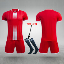 (8607-Red, 3XL(180-185cm)) Kid Football Jerseys Customize Children Soccer Uniform Shirts Futsal Sportswear Adult Child Team Outfit
