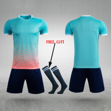 (8622-Lake blue, M(155-165cm)) Kid Football Jerseys Customize Children Soccer Uniform Shirts Futsal Sportswear Adult Child Team Outfit