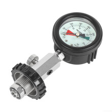 Stainless Steel And Brass Pressure Gauge For Scuba Tanks With Clear Dial Display And Threaded Connection