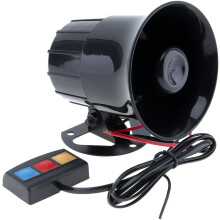12V Car Alarm Siren 30W Motorcycle Horn 105dB Loud Triple Tones Durable Metal Build