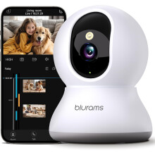 blurams Pet Camera 2K, Indoor Cameras, Dog Camera, 360 Home Security Cameras, Color Night Vision, Motion Tracking, 2-Way Talk, Cloud&SD, APP Control,