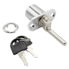 Chrome Plated Cabinet and Drawer Lock with Keys, 16/19mm Cylinder, Bright Finish, AntiSwing Security