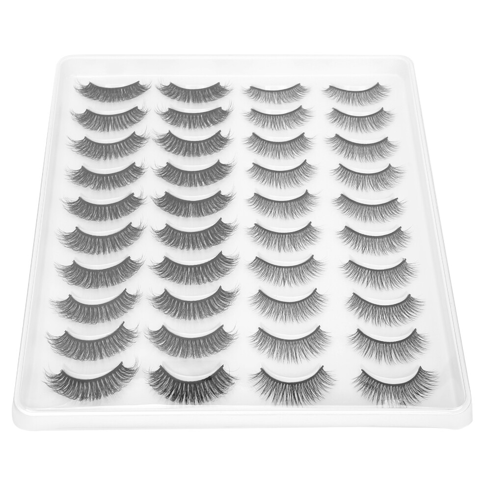 Set002: 20 Pairs False Eyelashes Dense Curly Lashes for Any Makeup
