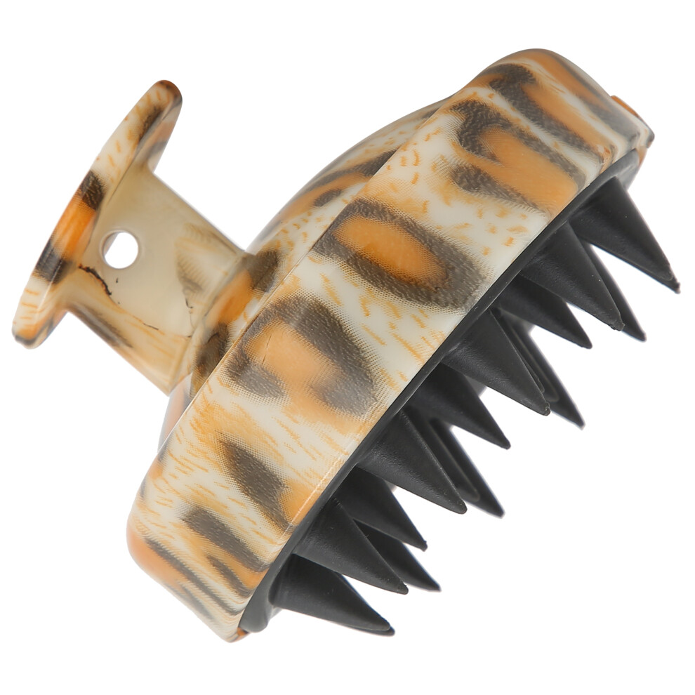 Leopard Pattern Silicone Head Scrubber Shampoo Brush for Scalp Exfoliation