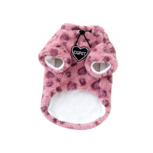 Dikke fleece kattenkleding luipaardprint voor winterwarmte en-M.