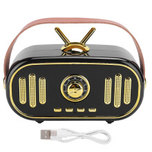 Rádio Bluetooth sem fio com alto-falante estilo vintage, multifuncional, bateria recarregável, fácil de usar, conexão TWS, compatível com