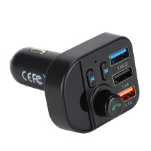 Dirija com estilo: Adaptador para carro com transmissor FM Bluetooth, carregador com duas portas USB e indicador de voltagem retroiluminado por LED,
