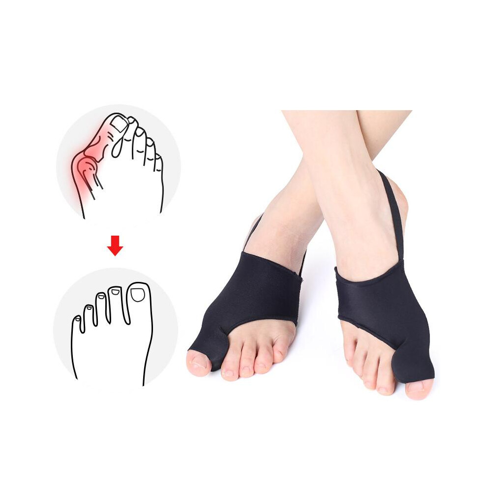 Black Orthopedic Bunion Splint Sleeve For Hallux Valgus, S 2 Pcs