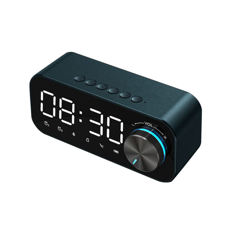 Smart Sync Bluetooth Speaker Alarm Clock, Stylish Led Mirror Display, Independent Double Alarm Mode For Weekday Weekend, Snooze Function, Hifi Stereo 9176269199289