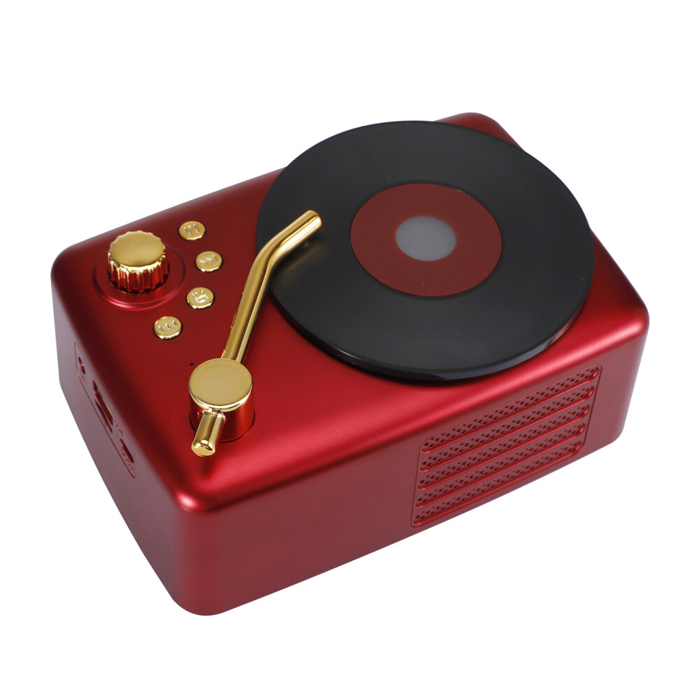 Nostalgic Bluetooth Speaker Retro Phonograph Appearance Mechanical Knob Clear Sound Quality Stylish Accessory Durable Build Versatile Design 9012494033212