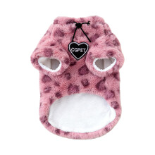 Easy to Wear Fleece Cats Apparel Leopards Pattern for Winter-L.