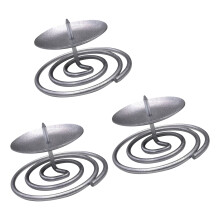 Kegelkerzenständer, Kerzenständer aus Metall, Eisen,-Silber